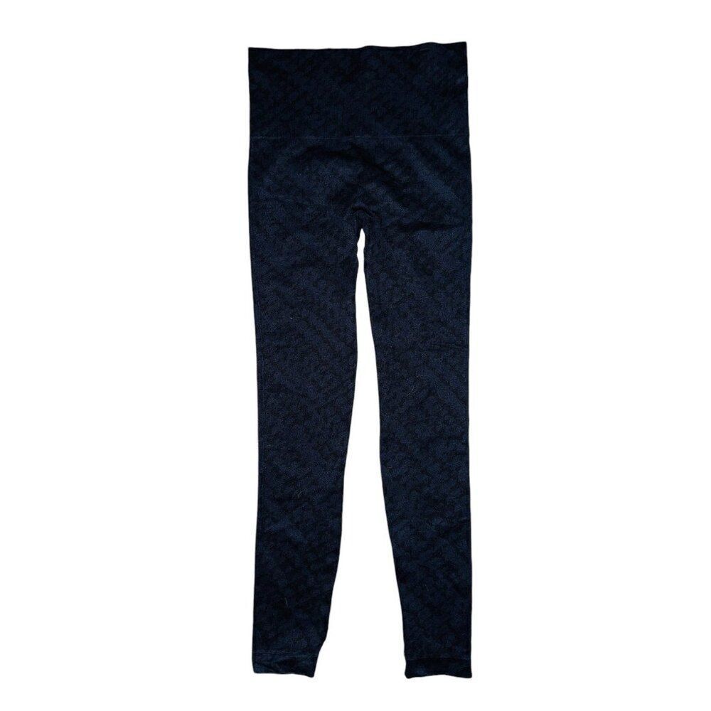 FB11 Spanx Womens Pullon Leggings Leopard Print Navy Black Small